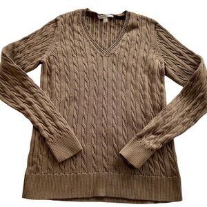 V neck cable knit sweater sz S